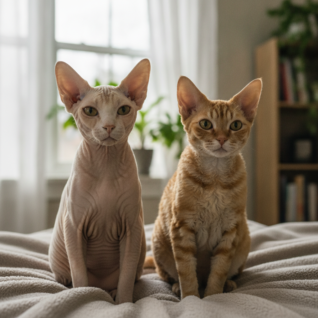 Sfinx vs. Devon Rex: O Comparație Detaliată a Raselor de Pisici